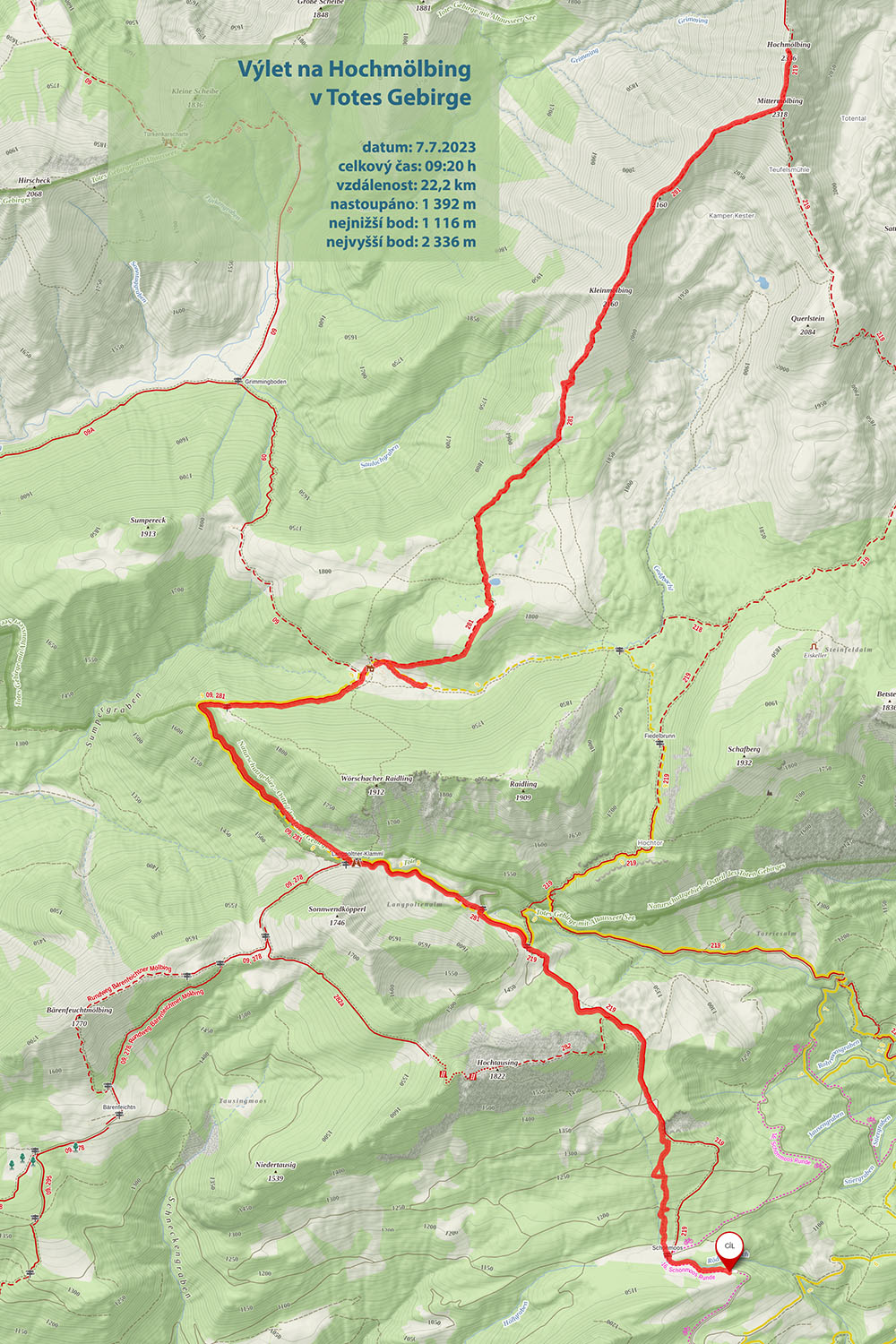 1 - mapa cesty - Hochmolbing 